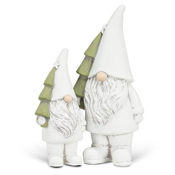 Abbott Collection - Large 11" Cement Spring Garden Gnome with Tree - Picture 7 of 9
